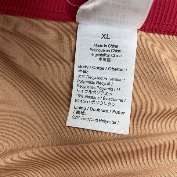 J. Crew Ribbed Trim Hipster Bottom XL Pink Red Full Coverage NWT Beach Swimwear - Picture 5 of 6